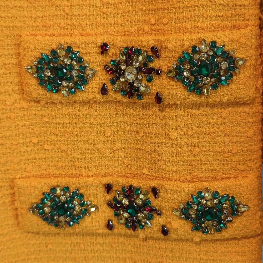 NWT Sz S Tuckernuck Yellow Bracelet Sleeve  Dress with Rhinestone Embellishments - Picture 2 of 5